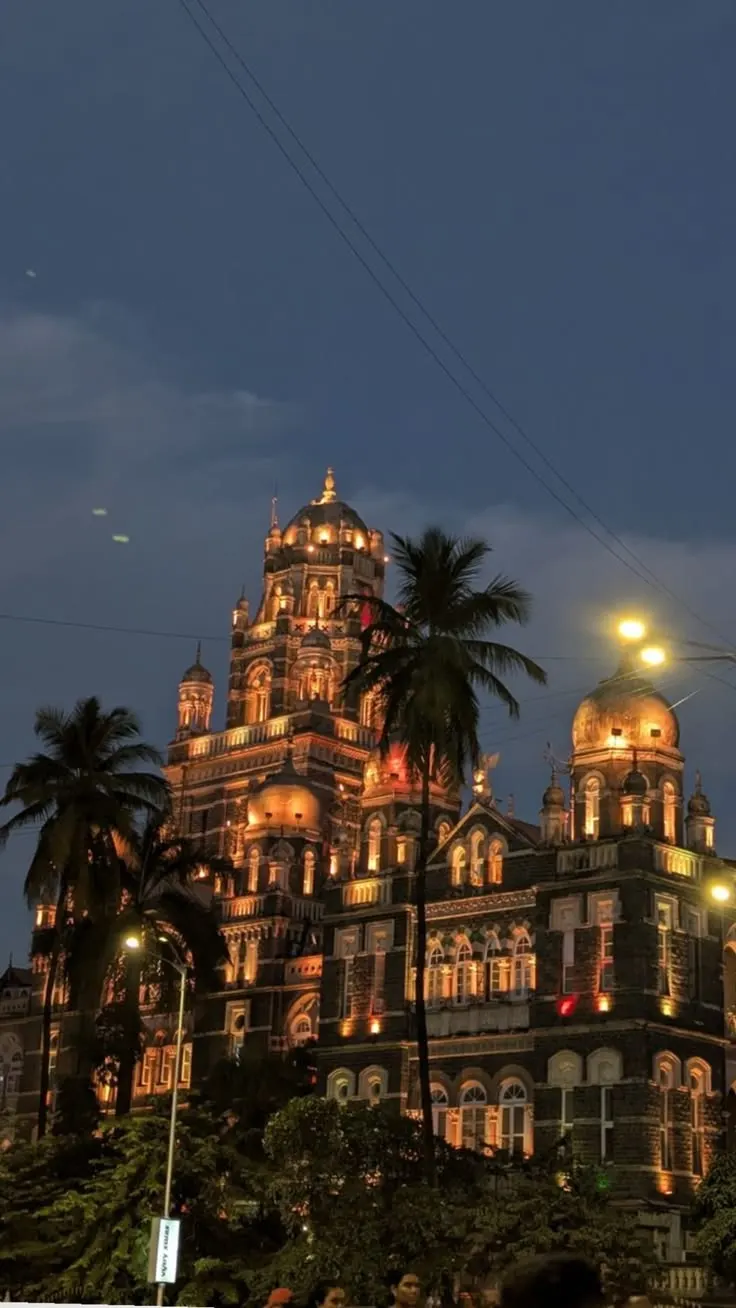 BMC headquarters illuminated at night