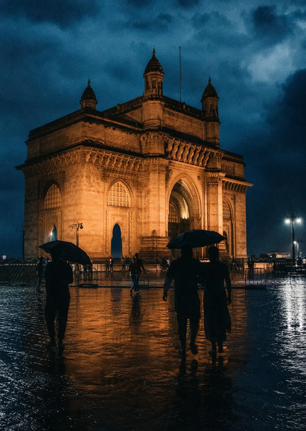 Gateway of India illuminated at night